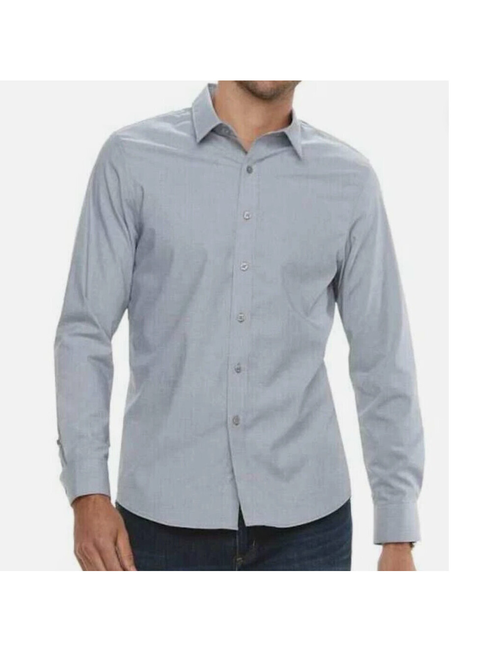 Sahara Club Shirt 4XL Mens Gray Striped Convertible Long Sleeve Button Up Sport